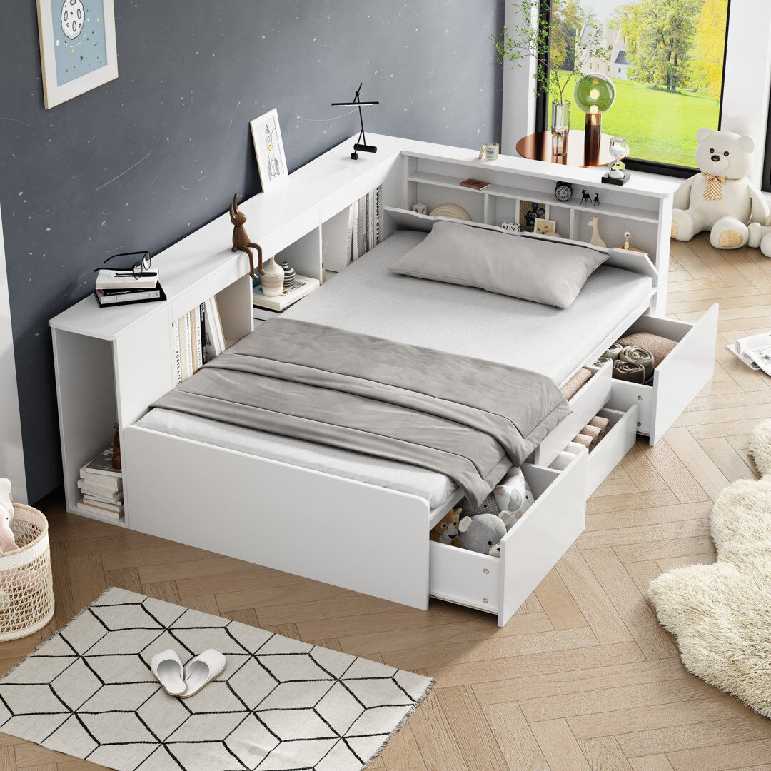 Brayden Studio Single (3') Daybed Bed Frame with Storage Included White