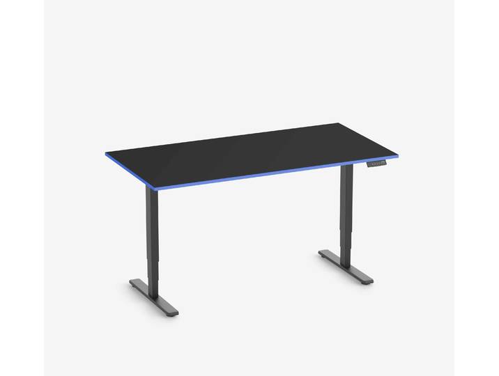 FOKUS Gamingschreibtisch Schwarz 160x80 Rechteck Royal Blue