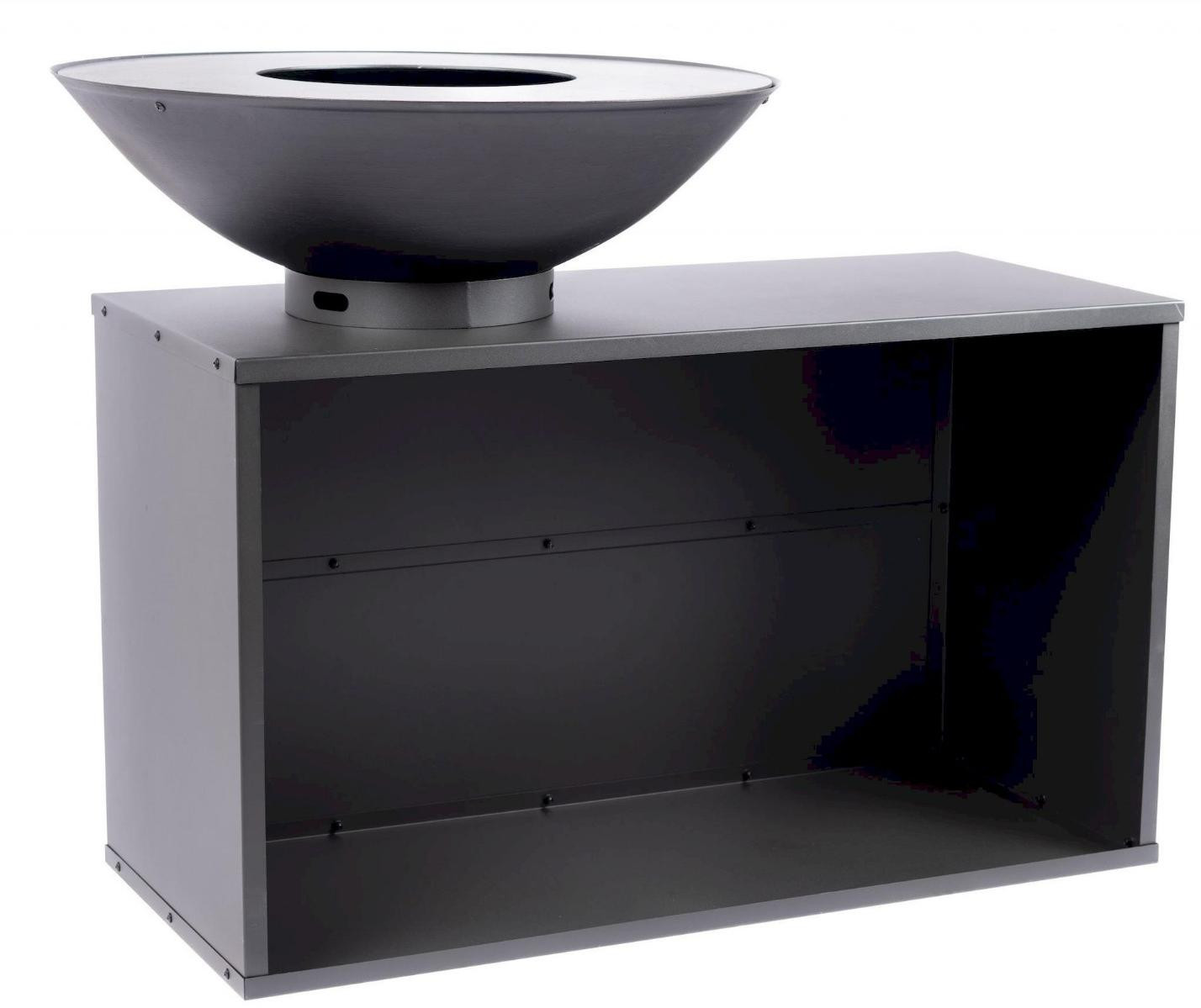 RedFire Grill-vuurschaal ONYX Classic tafelmodel zwart met houtopslag 80 cm