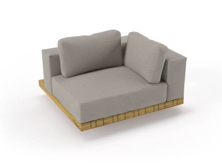 Solpuri Plateau L-Modul Ecke links inkl. Polster Teak