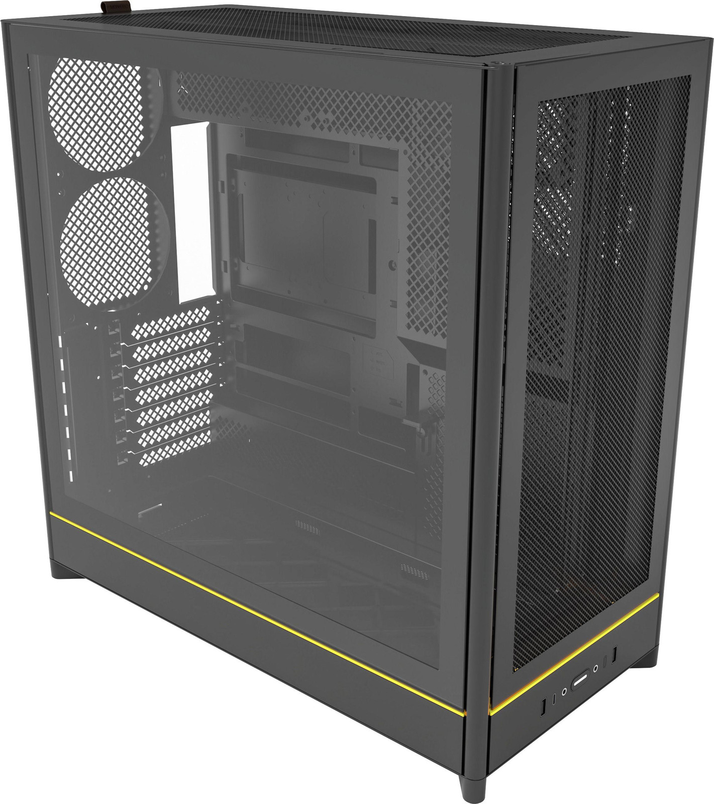 Montech HS01 behuizing zwart gehard glas