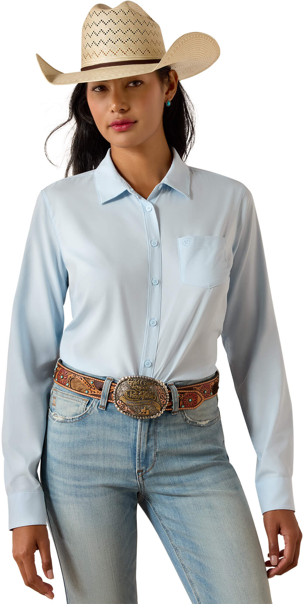 Women's Kirby Pro Shirt in Nantucket Breeze, Size: Medium by Ariat