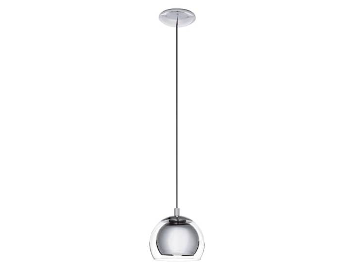 Eglo Suspension Rocamar\, lampe suspendue 1 flamme\, luminaire en métal chromé et verre clair\, lampe de salle à manger\, suspension salon avec douille E27