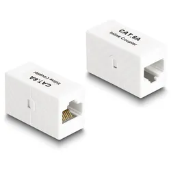DELOCK Adapter RJ45 Buchse zu RJ45 Buchse Cat.6A UTP weiß