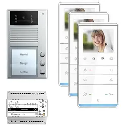 TCS Tür Control Video-Türsprechanlagenset 3 Tasten Aufputz, Freispr. PVC2330-0010