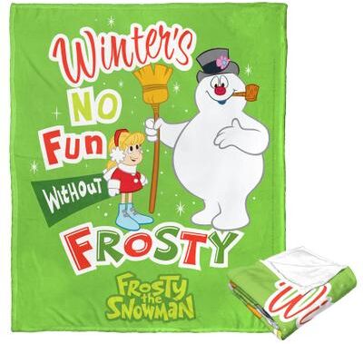 Frosty The Snowman No Fun Without Frosty Silk Touch Throw Blanket by The Northwest in O