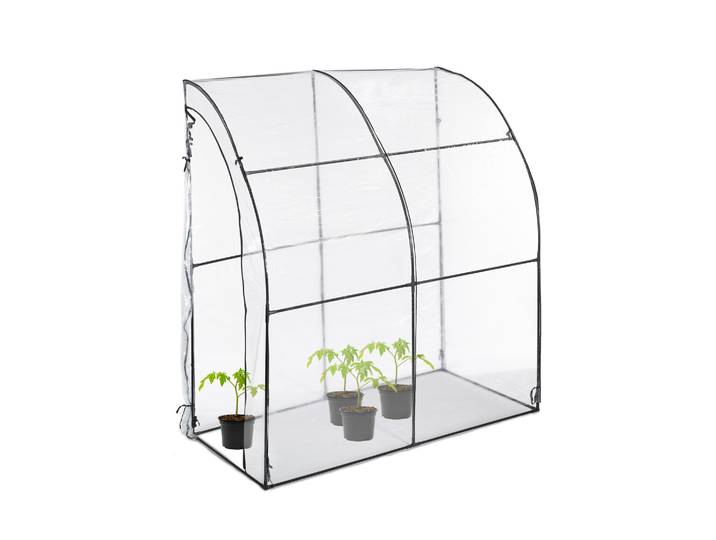 Begehbares Tomatengewächshaus mit Folie Schwarz-Transparent