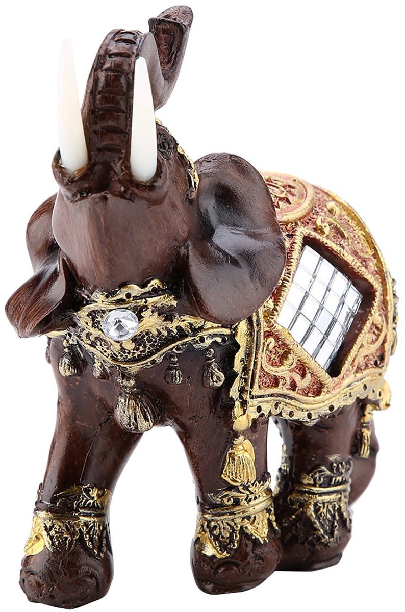 Dailygoods Dailygoody Feng Shui Olifant Standbeeld Decoratieve Gelukbrenger Medium Formaat Sculptuur van Hars