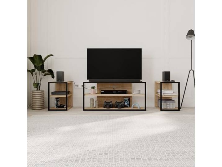 HOCUS PICUS TV Schrank Set, 3-teilig, bis 43 Zoll, 160 cm, Eiche