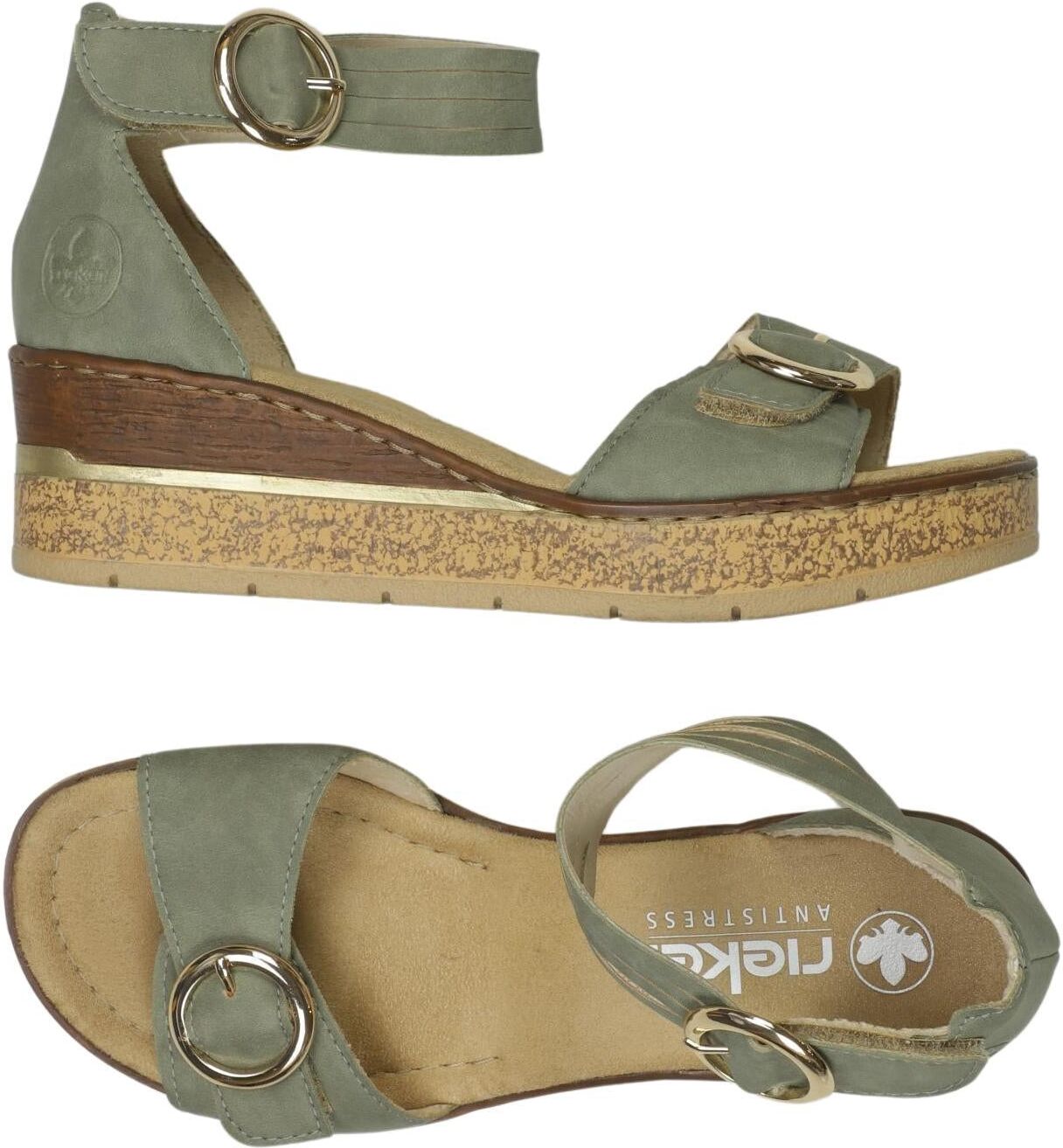 Rieker Damen Sandalen, Grün, Gr. EU 37, Kunstleder - Second Hand