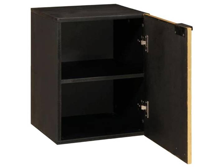 En solde  Cabinet de salle de bain - Armoire WC - Meuble WC - avec porte Noir et or 38x33x48 cm L1949