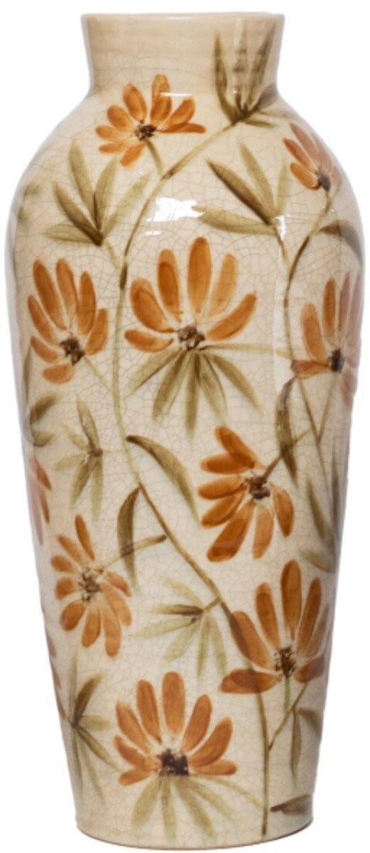 Handgeschilderde aardewerk vaas Marigold