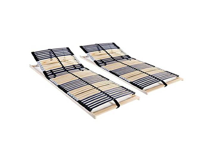 Buchenholzrahmen mit Birkenholzlatten 7 Komfortzonen verstellbar Kopf und Lattenrost 80x200 cm 2 Stk. 42 Leisten 7 Zonen Buchenholz verstellbar, Komfort-Lattenrahmen mit Birkenholz und