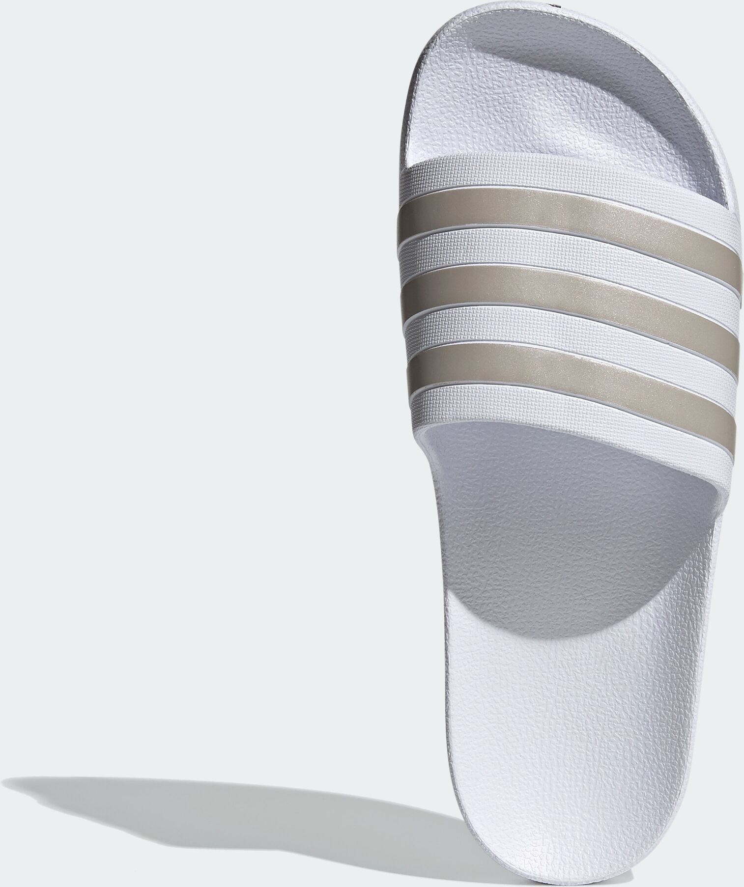 Badesandale ADIDAS SPORTSWEAR "AQUA ADILETTE", Damen, Gr. 39, weiß (cloud weiß, platin metallic, ftwr weiß), Synthetik, Schuhe Badesandale