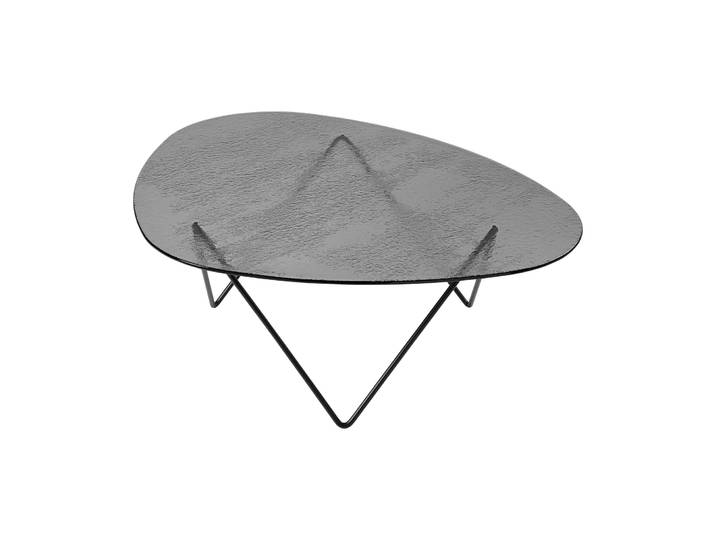 GUBI Table basse Pedrera Noir semi-mat-verre structuré smoke