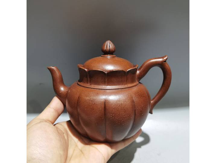 Théière violette Yixing, théière en argile violette, couvercle de Lotus, pot à vin à motifs musculaires, Pot fleuri, bouilloire