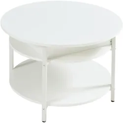 En.Casa, Couchtisch + Beistelltisch, Couchtisch Kandas mit Hebeplatte 70x49 cm Weiss (70 x 47 cm)