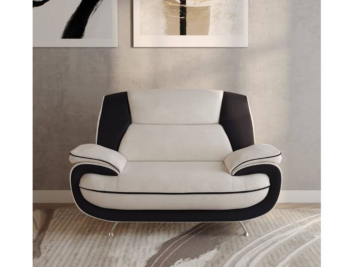 Kaiser Möbel Sessel modern für das Wohnzimmer, Kunstleder Soft, PALERMO (Einzelstück, Einzelsessel), pflegeleichtes Kunstleder,hohe Abriebfestigkeit (100.000 Martindale)