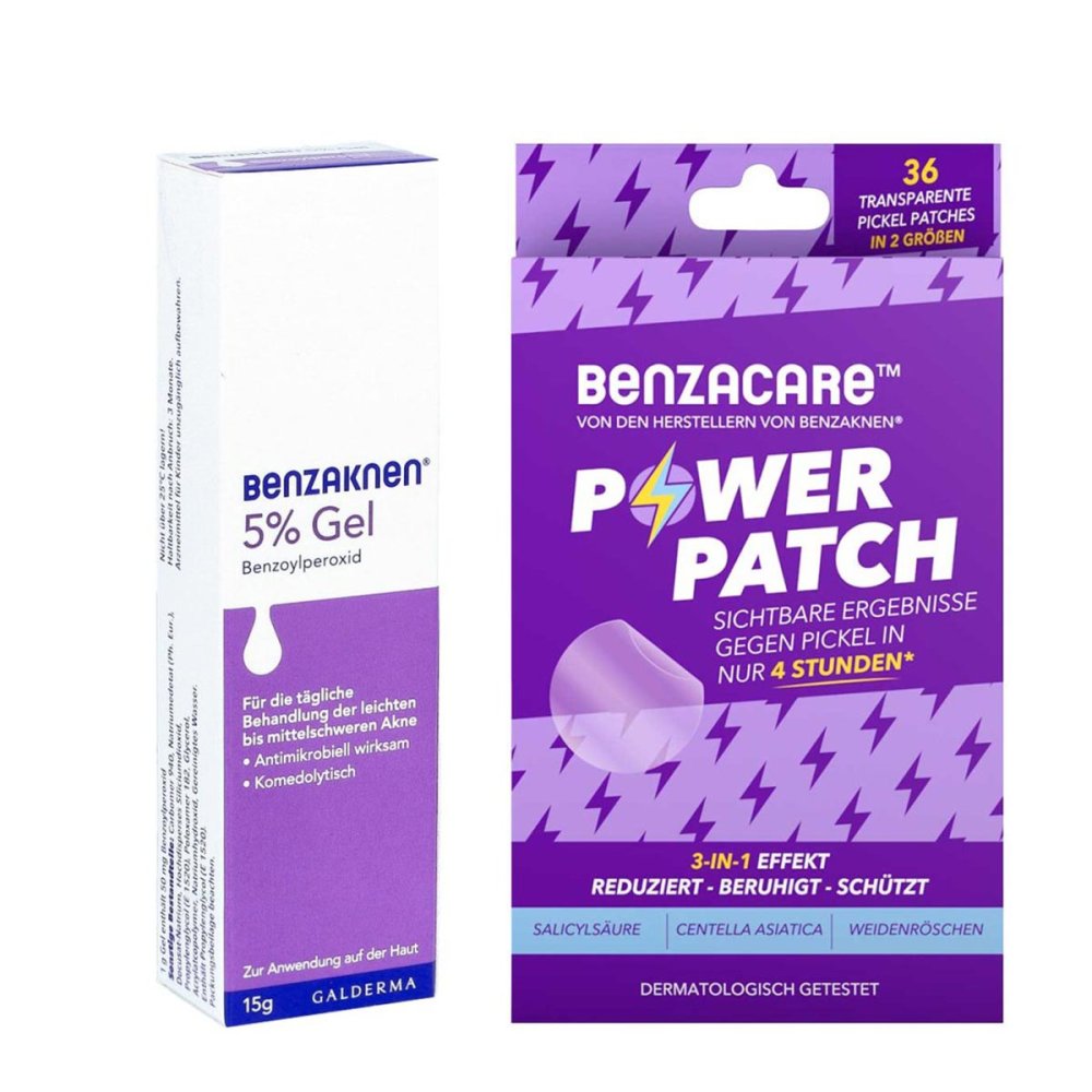 Galderma Laboratorium GmbH Benzaknen 5% + Benzacare Power Patch gegen Pickel 08105143