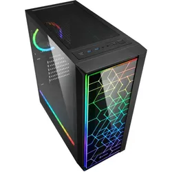 Sharkoon RGB LIT 100 (ATX, mATX, Mini-ITX), PC Gehäuse, Schwarz
