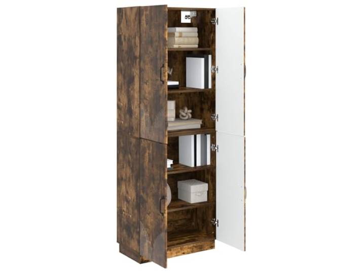 KTHLBRH 2-teiliges Schrank-Set Eiche Smoke Technisches Holz, schickes Design, perfekt für Terrasse und Wohnzimmer, feine Linien