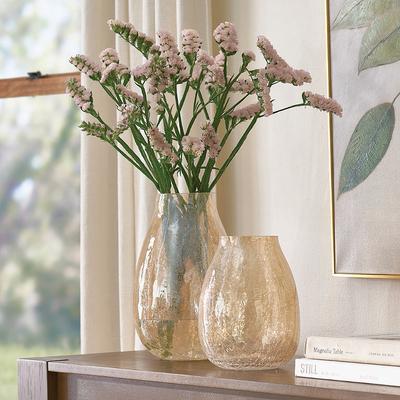 "Amber Crackled Glass Vase - Small (9"") - Grandin Road"