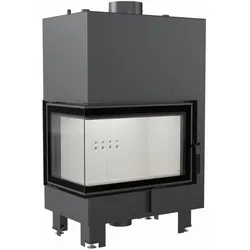 Kratki Wasserführender Kamineinsatz MBM links 12 kW Ø 180 schwarz Hausheizung Kamin