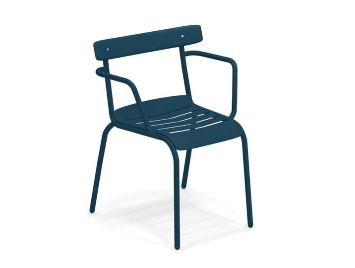 Esszimmerstuhl Miky Emu Group blau, Designer Florent Coirier, 61x77x55 cm