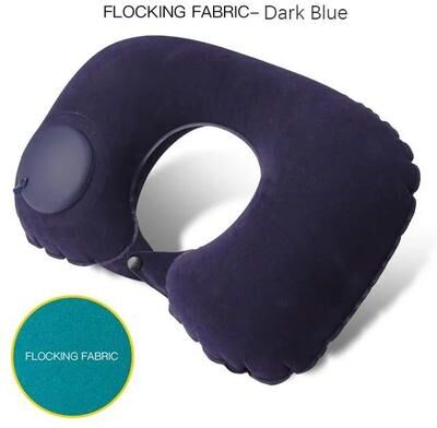 Uplift Essentials Inflatable U Shape Travel Pillow With Built In Pump dark Blue