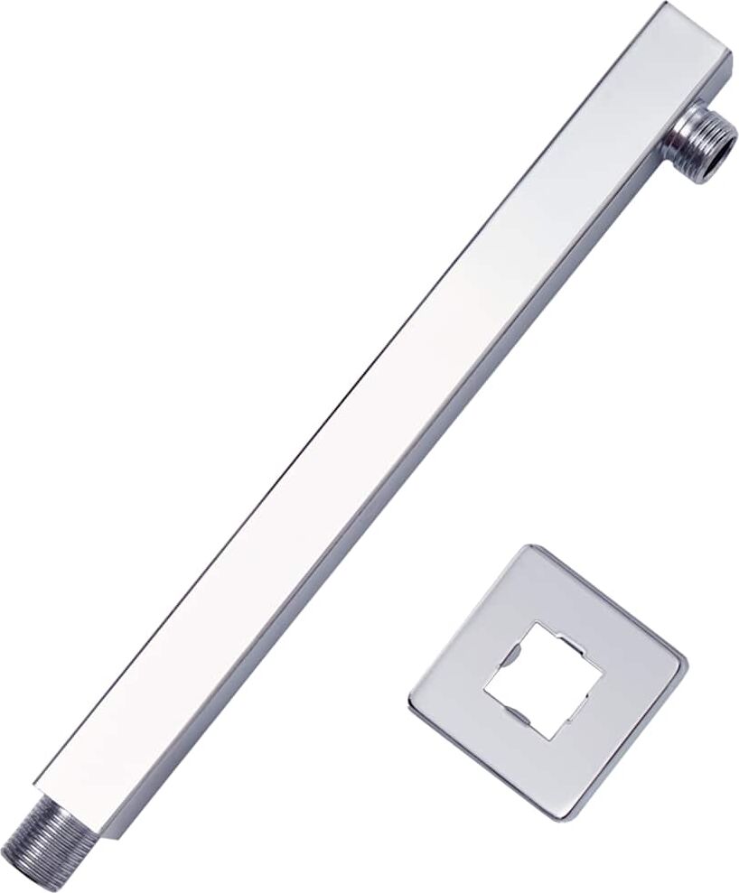 vidaXL Bras de support de douche Carré Inox 201 Argenté 30 cm