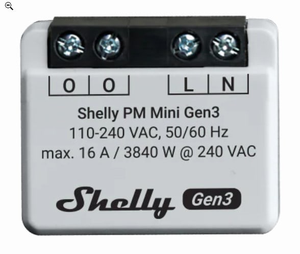 Shelly PM Mini Gen3 Unterputz max 16A WLAN BT Leistungsmessung Shelly_PM_Mini_G3