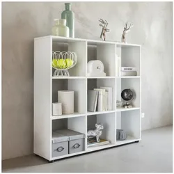 KADIMA DESIGN Modernes Bücherregal, 8 Fächer, kratzfeste Oberfläche, Raumteiler-Funktion.