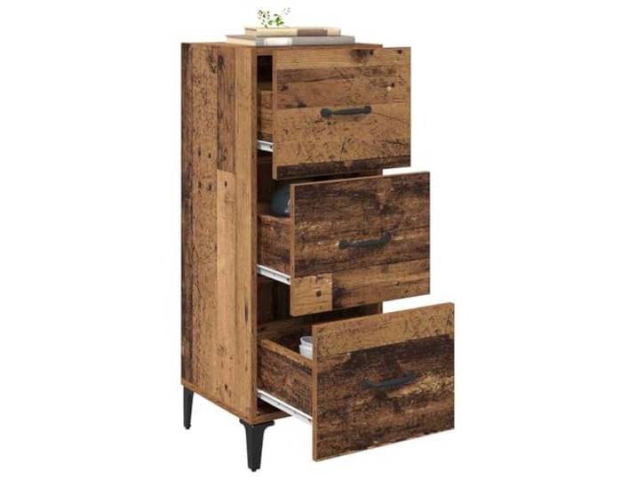 KTHLBRH Anrichte aus altem Holz, 34,5 x 34 x 90 cm, mehrschichtiges Holz Mit Schublade, Metallgriffen, pflegeleicht, moderner Stil