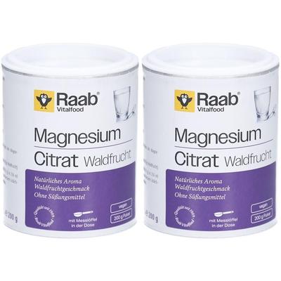 Raab Vitalfood Magnesiumcitrat Waldfrucht Pulver 2x 2x200 g