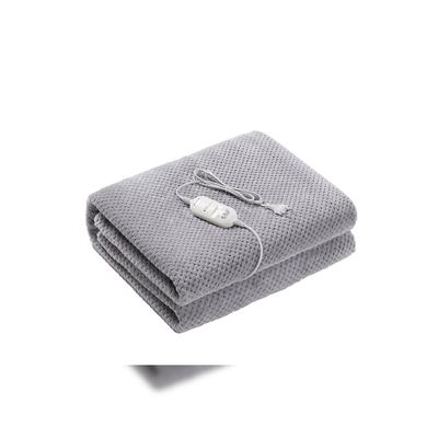 Sogo elektrische XL-Decke aus Coral Fleece und Polyester, 150×80 cm, 60W, weich und schnell warm, Farbe Grau
