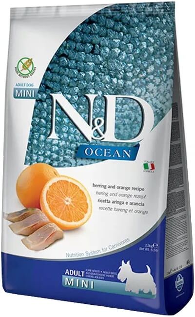 Farmina Ração Cão Mini ND Ocean Arenque E Laranja 2.5 Kg