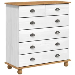 vidaXL Schubladenkommode mit Schubladen ASKIM Weiß 91 x 40 x 95,5 cm