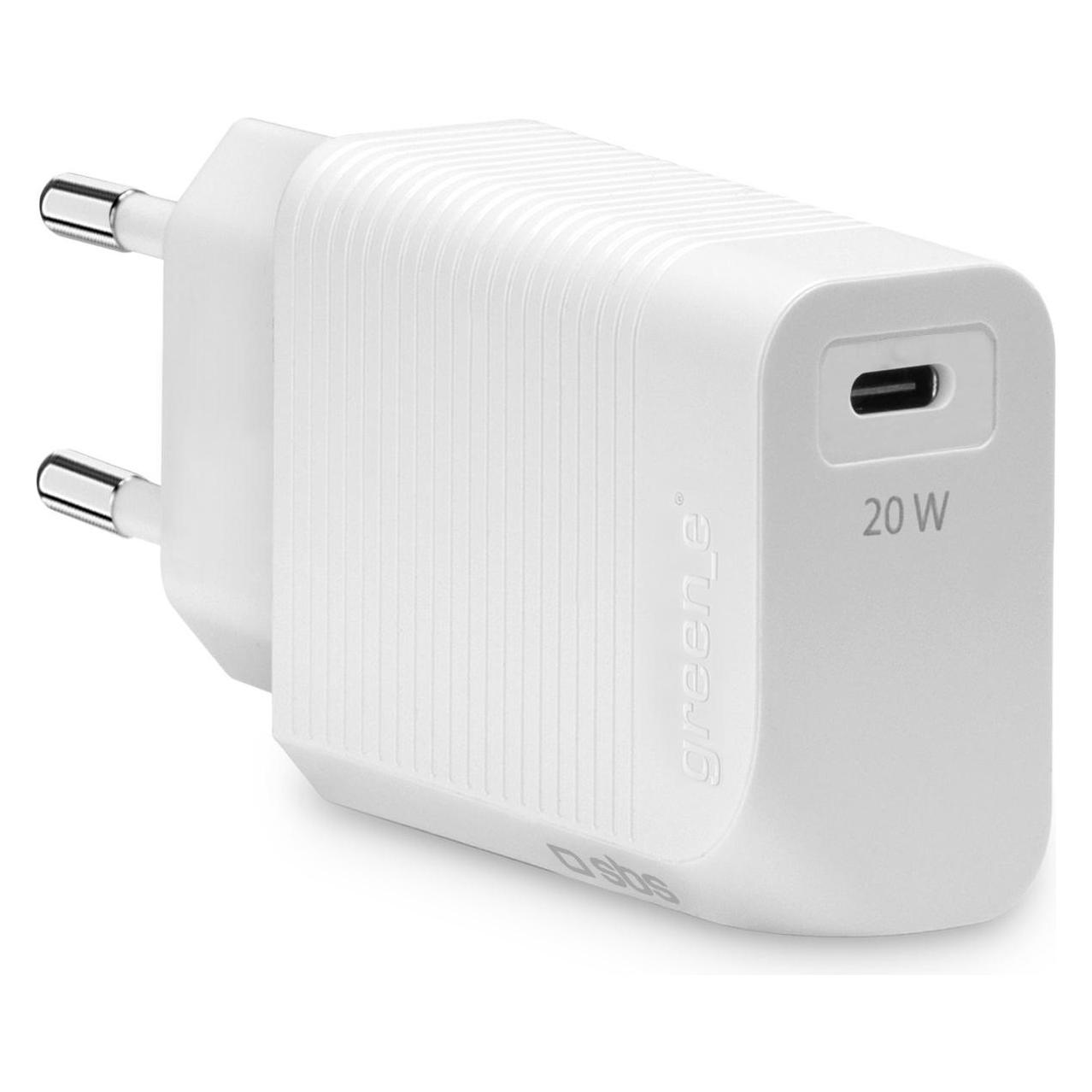 SBS GreenLine Reiselader 20W USB-C PD weiss (20 W, 1 Port) (GRETR1CPD20W)