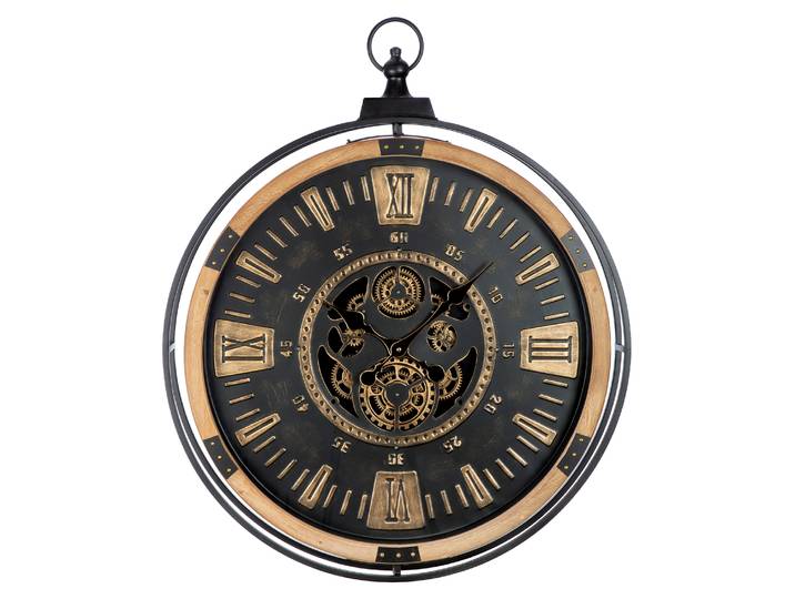 Wanduhr Pertador Eisen, lackiert Ø 74cm Schwarz