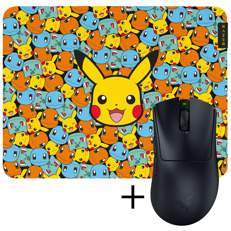 Razer DeathAdder V4 Pro Gaming-Maus + Razer Gigantus V2 Pokémon Mauspad Bundle
