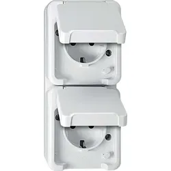 Merten SCHUKO-Doppel-Steckdose lichtgrau MEG2328-8029