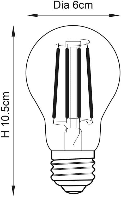 E27 LED Filament GLS Warm White Bulb