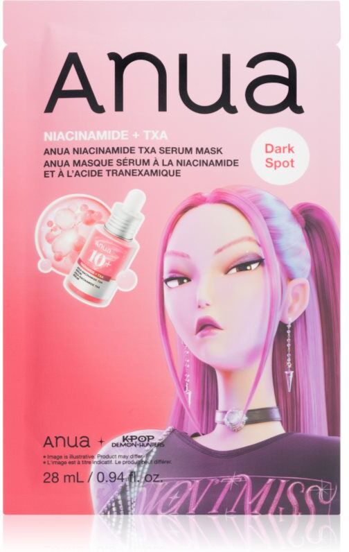 Anua K-Pop Demon Hunters Niacinamide TXA Serum Mask brightening sheet mask with moisturising effect 28 ml
