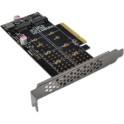 InLine PCIe Karte zu 2x intern NVMe M.2 Key M – Bifurcation, Storage Controller
