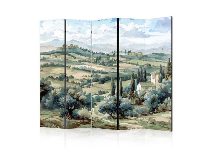 Muralo Paravent 5-teilig Raumteiler klappbar Toskanische Landschaft Zypressen Natur (Packung, 1 St., 225x172 cm), 3 Varianten, für das Schlafzimmer, das Wohnzimmer