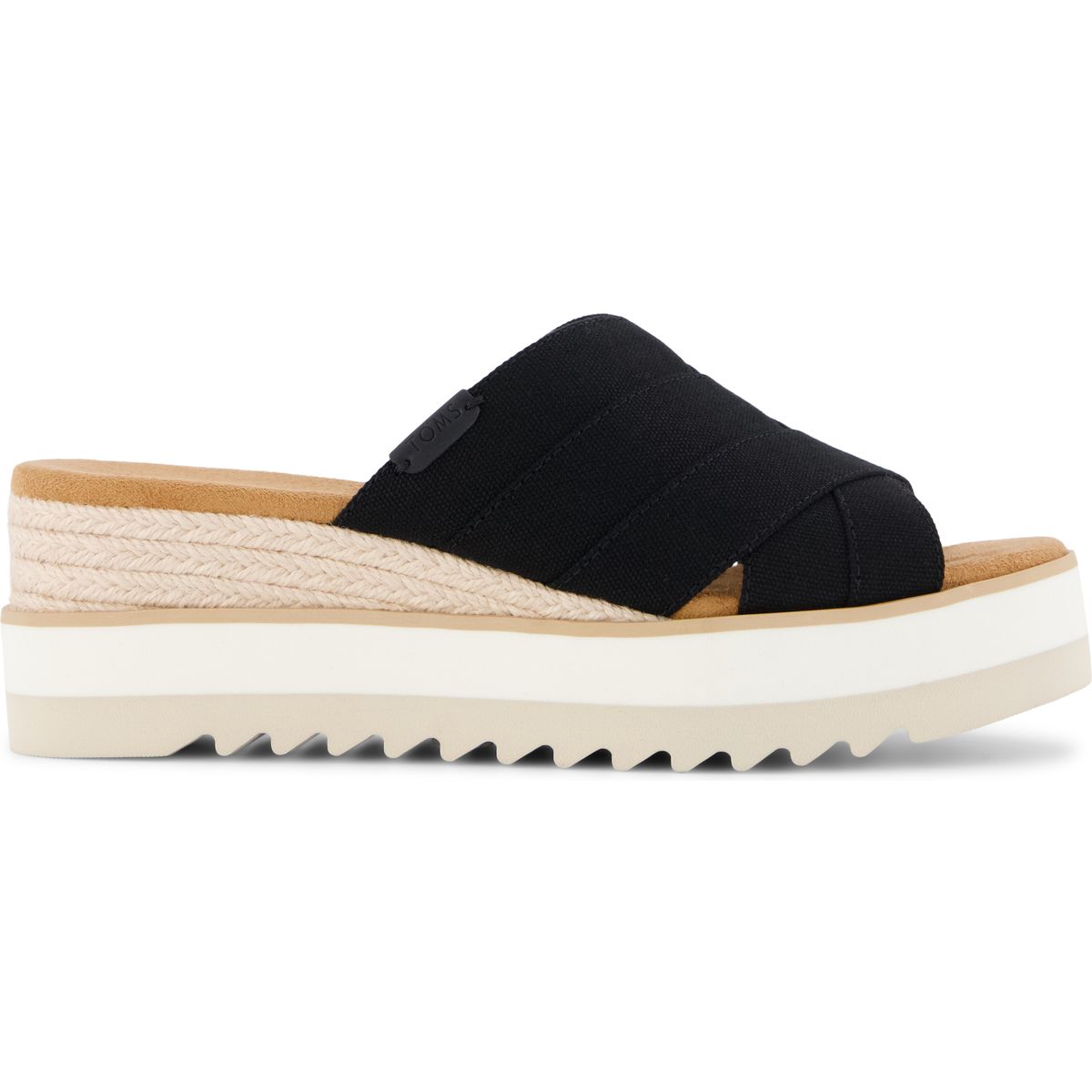 Toms Diana Mule black canvas/woven detail 38 10023070-38