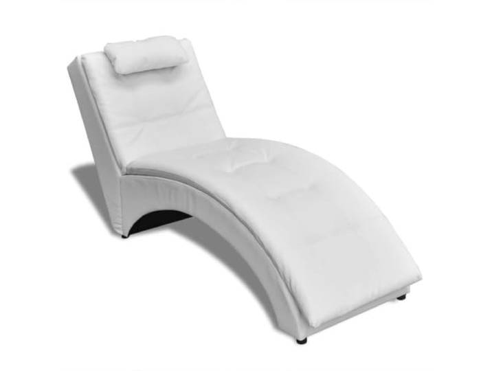 WXGTBKPR Chaiselongue Kunstleder Liege Weiß. Ergonomische Relaxliege Stabiles Stahlgestell, Inklusive Kopfkissen, pflegeleichtes Design