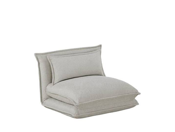 Chauffeuse convertible 1 place en tissu - beige