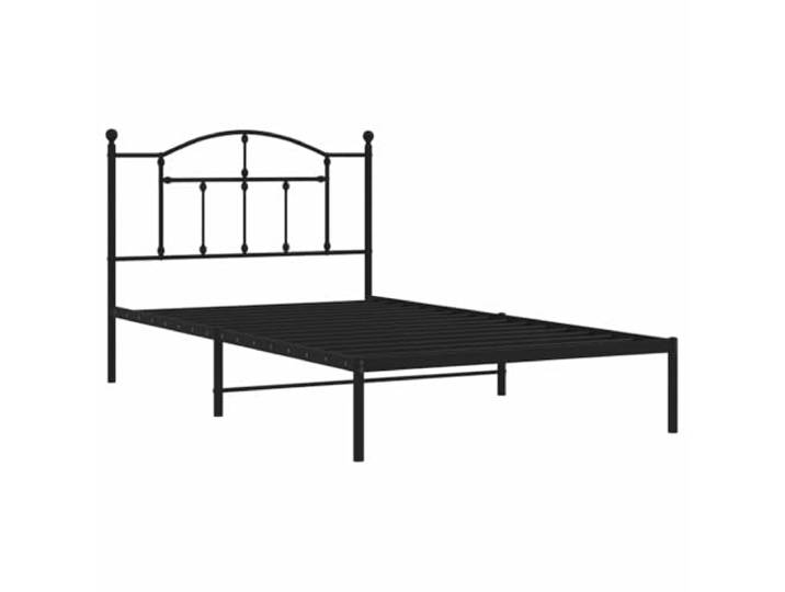 KTHLBRH Bettgestell mit Kopfteil, Metall, schwarz, 100 x 200 cm Pulverbeschichteter Stahl, Latten inklusive, Platz unter Bett 27 cm, Montage erforderlich