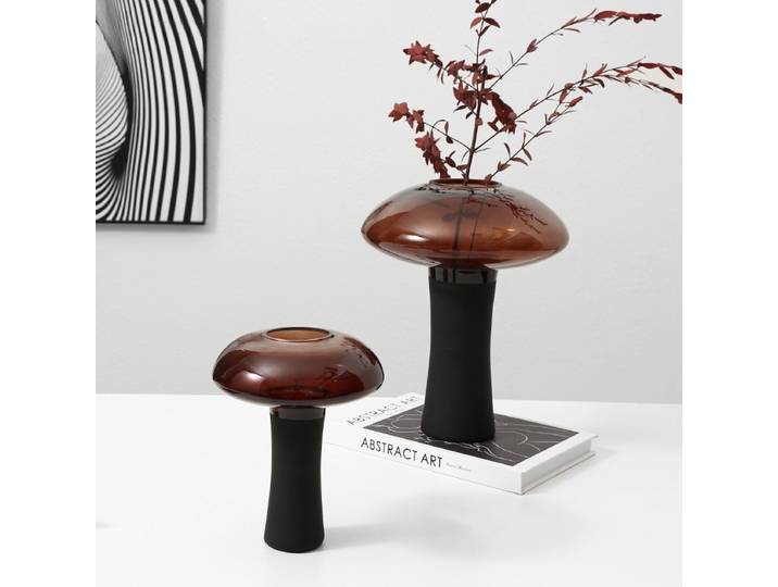 Vase en verre fleurs séchées Vases élégants Table champignons décoration esthétique Terrarium maison plantes hydroponiques bouteille de fleurs